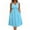 Sky Blue, variant on Womens Summer Short Sleeve Casual Dresses Crisscross Front A-Line Wrap Midi Dress with Pockets