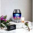 thumbnail image 6 of Owl Little Cremation Urn For Men And Women Ashes, Decorative Keepsake Blue Urns For Human Ashes For Male & Female, Moon Little Urns For Girl, Purple Small Urn For Adults 3 Inch, 6 of 7