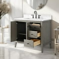thumbnail image 5 of Vanity Art 36" Double Door Bathroom Vanity with Sink, Freestanding Storage Cabinet with Engineered Marble Top, Flip Down Tray, Drawer, and Shelf, 5 of 6