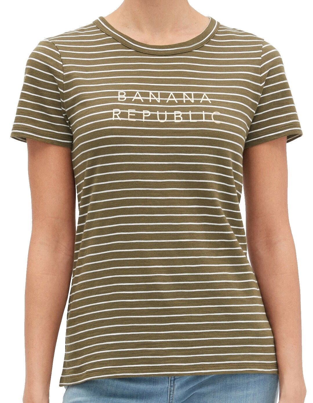 Banana Republic New Banana Republic Womens Stripe Body Logo T Shirt