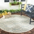 thumbnail image 2 of SAFAVIEH Beach House Lennox Damask Indoor/Outdoor Area Rug Aqua/Cream, 8'6" x 12', 2 of 10