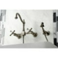 thumbnail image 3 of Kingston Brass KS1268AXBS Heritage Wall Mount Bridge Kitchen Faucet with Brass Sprayer, Brushed Nickel, 3 of 5