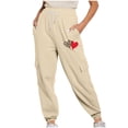 thumbnail image 2 of jjayotai Joggers for Women 2024, High Waisted Love Heart Graphic Sweatpants with Pockets,Y2k Fall Winter Fashion Outfits Trousers, 2 of 8