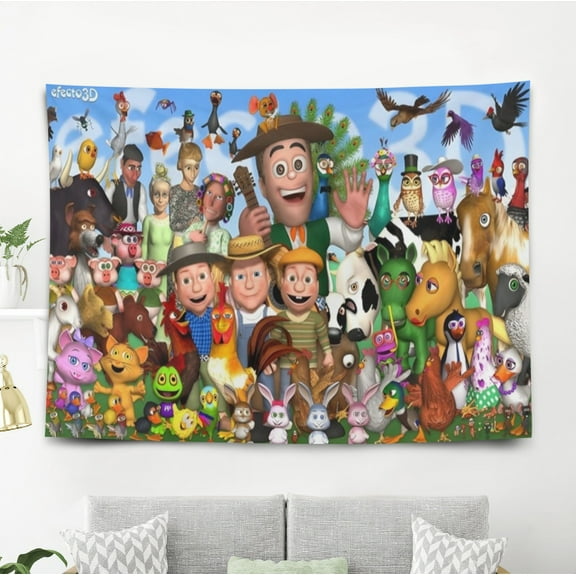 Tapestry La Granja De Zenon for Teen Girls Bedroom Aesthetic Wall Hanging Art Poster for Kids Living Room College Dorm Home Decor Arts, 60 x 40 inch