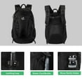 thumbnail image 4 of WATERFLY Unisex 30L Small 600D Durable Hiking Travel Nylon Backpacks Daypack,Black, 4 of 7