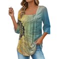 thumbnail image 4 of Bovemsi Camisole Tops for Women Vintage Solid Color T Shirt With Square Neck Ladies Casual Pleated Loose And Flowing Sleeve Top Basic Tanks, 4 of 6