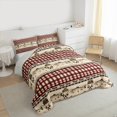 thumbnail image 3 of Castle Fairy Big Bass Fish 3 Pieces Queen Comforter Set for Boys Girls,Fishing And Hunting Ultra Soft Bedding Sets,Geometric Plaid Grid Bedding Comforter Set Breathable,Microfiber Bedroom Decor, 3 of 8