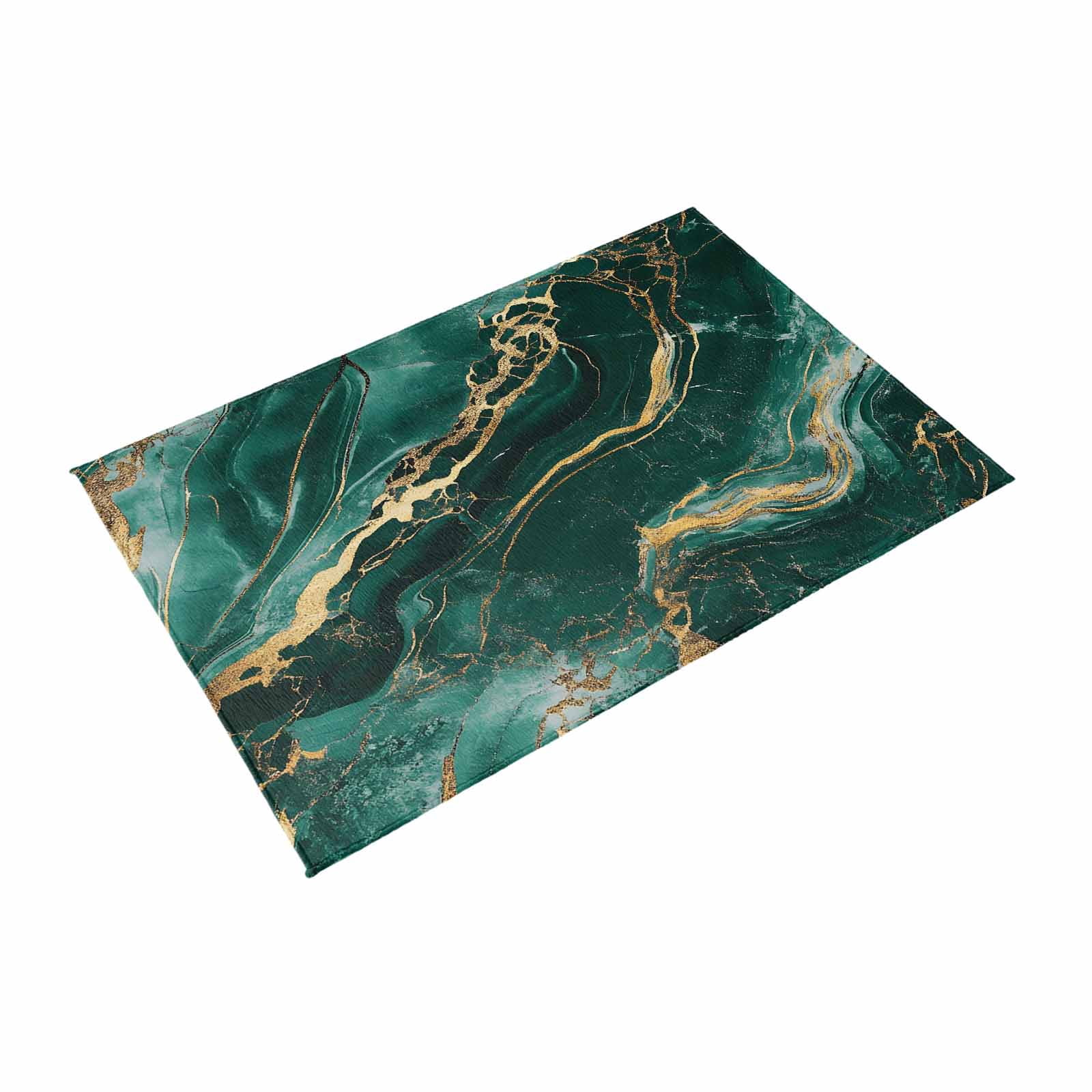 Teal Golden Marble Outdoor Rug for Patio/Deck/Porch, Non-Slip Large Area Rug 4 x 6 Ft, Modern Farmhouse Gradient Texture Indoor Outdoor Rugs Washable Area Rugs, Reversible Camping Rug Carpet Runner