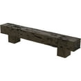 thumbnail image 3 of Ekena Millwork 4"H x 4"D x 72"W Pecky Cypress Faux Wood Fireplace Mantel Kit w/ Alamo Corbels, Burnished Honey Dew, 3 of 12
