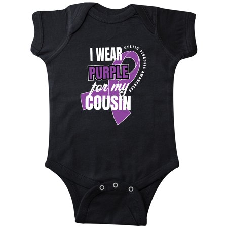 

Inktastic I Wear Purple For My Cousin Cystic Fibrosis Awareness Gift Baby Boy or Baby Girl Bodysuit