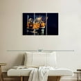 thumbnail image 2 of Elephant Stock Whiskey Glasses Wall Art - Horizontal Multi Panel Canvas - Living Room Wall Decor - Food And Drink Multi Panel - Orange And Blue Decor - 33" x 20", 2 of 4