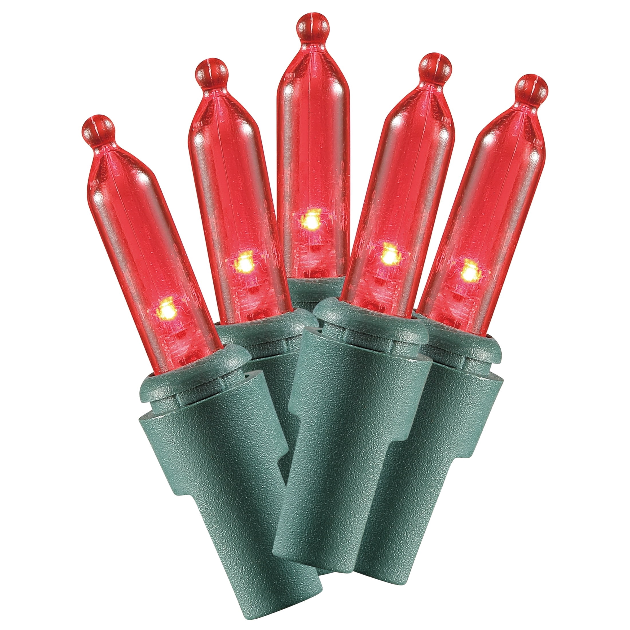 Indoor/Outdoor 300-Count LED Mini Christmas String Lights, Red, Green Wire, 62.3', by Holiday Time
