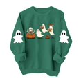 thumbnail image 2 of Meichang Halloween Sweatshirt for Women Ghost Graphic Sweatshirts Oversized Long Sleeve Crew Neck Pullover Casual Sweatshirt, 2 of 6