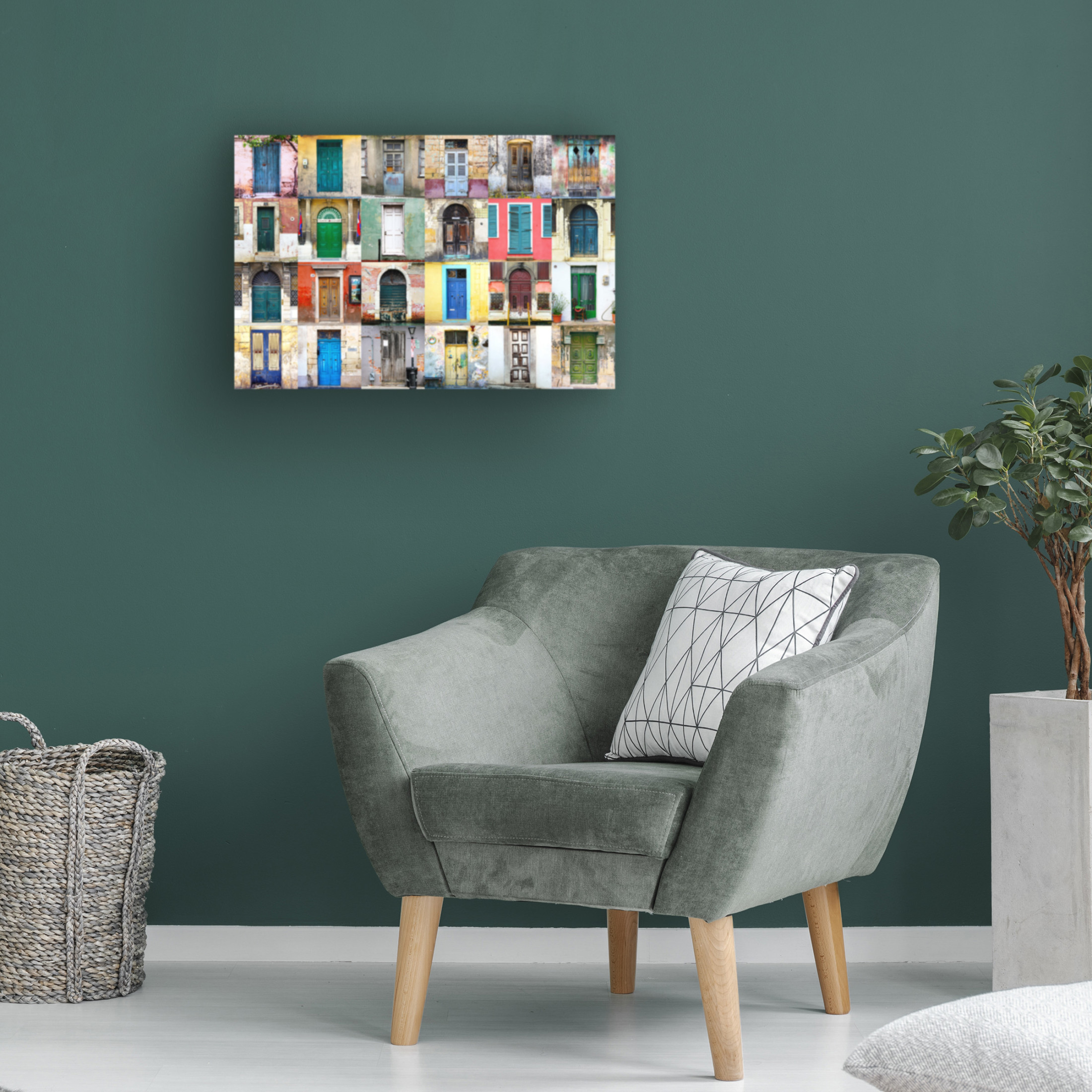 Canvas Wall Art - Igor Shrayer 'Twenty Four Doors' Wall Art for Living Room, Bedroom, or Office Décor by Trademark Fine Art - 47 x 30 Inches