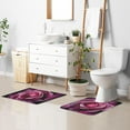 thumbnail image 2 of GZHJMY Pink Rose on Black Bath Mat for Bathroom Rugs Rectangle Carpet for Shower, Fluffy Absorbent & Machine Washable, 16x24 Inch Carpet Runner, 2 of 5