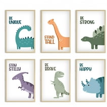Awkward Styles Cute Dinosaurs Poster Be Unique Dinosaur Be Brave Inspirational Home Wall Art For Kids Dinosaur Pictures Set of 6 Posters Nursery Decor Boys Girls Room Wall Art No Frame