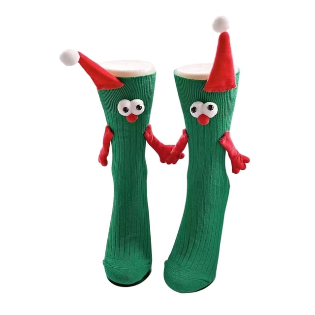 Birdeem Fall Winter Christmas Socks, Hand in Hand Magnetic Design, Long Sweat-Absorbing Sports Socks, Christmas Socks for Family, Christmas Long Socks