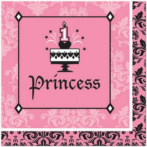 1st Birthday 'Royal Princess' Lunch Napkins (18ct)