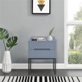 thumbnail image 5 of 【HOSTK】Grey Modern Wooden Nightstand - 2 Drawers with Metal Legs, Multi-Use Bedside Side Table for Bedroom & Living Room, 5 of 7