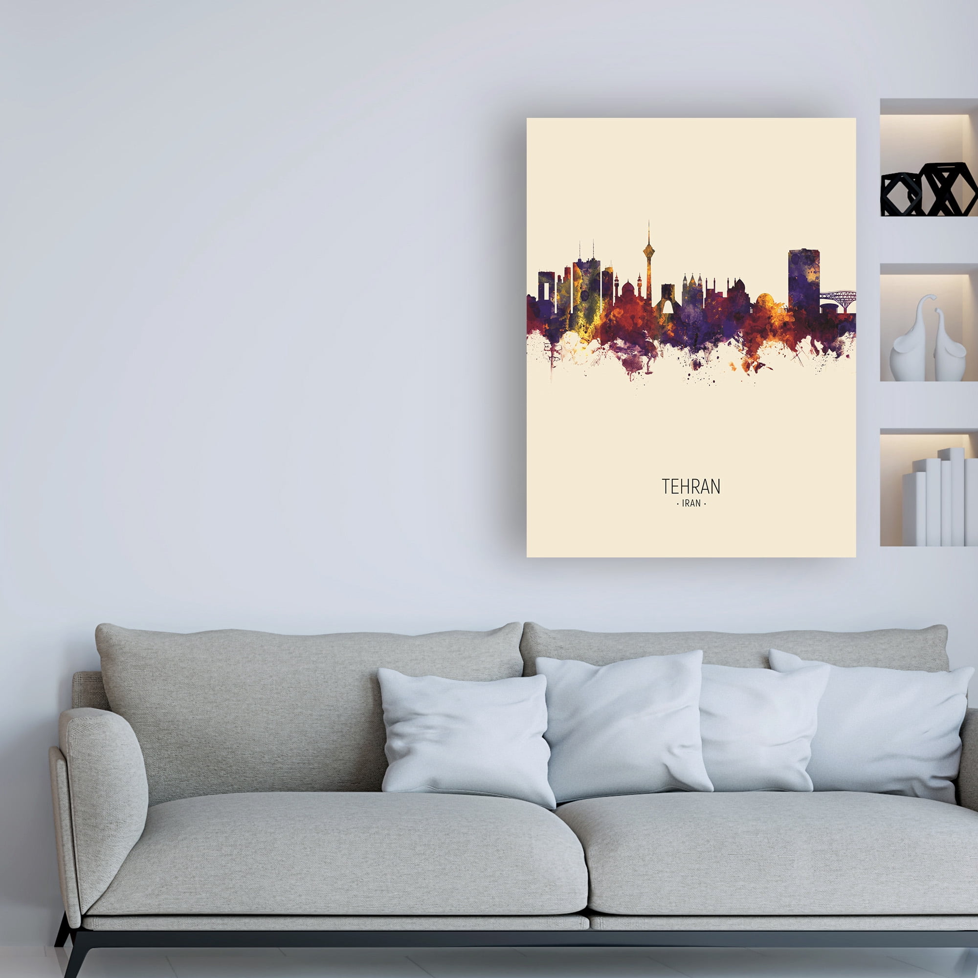 Trademark Fine Art 'Tehran Iran Skyline Portrait III' Canvas Art by Michael Tompsett