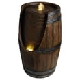 thumbnail image 7 of Morufur Wooden Barrel Style Outdoor Waterfall Fountain with Lights Resin Rustic Garden Water Fall Decor for Patio Porch Yard, Brown Gray, 7 of 7