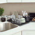thumbnail image 6 of Dish Drying Rack Black with Sloping Tray and Utensil Holder for Kitchen Counter, 6 of 6