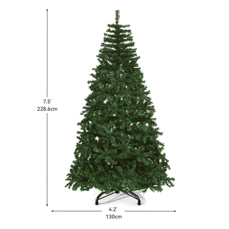 Uforic 7.5ft Pre-Lit Artificial Christmas Tree,Holiday Decoration Christmas Tree with 1346 Branch Tips, 550 Warm Lights, for Home, Office, and Party, Green