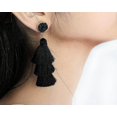 thumbnail image 3 of Colorful Layered Tassel Earrings Bohemian Tiered Tassel Stud Dangle, 3 of 3