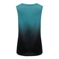 thumbnail image 4 of Deago Women's Tie Dye Tank Tops Sleeveless Summer Tops V Neck Cute Printed Loose Fit Workout Yoga T-Shirt (Green, 2XL), 4 of 7