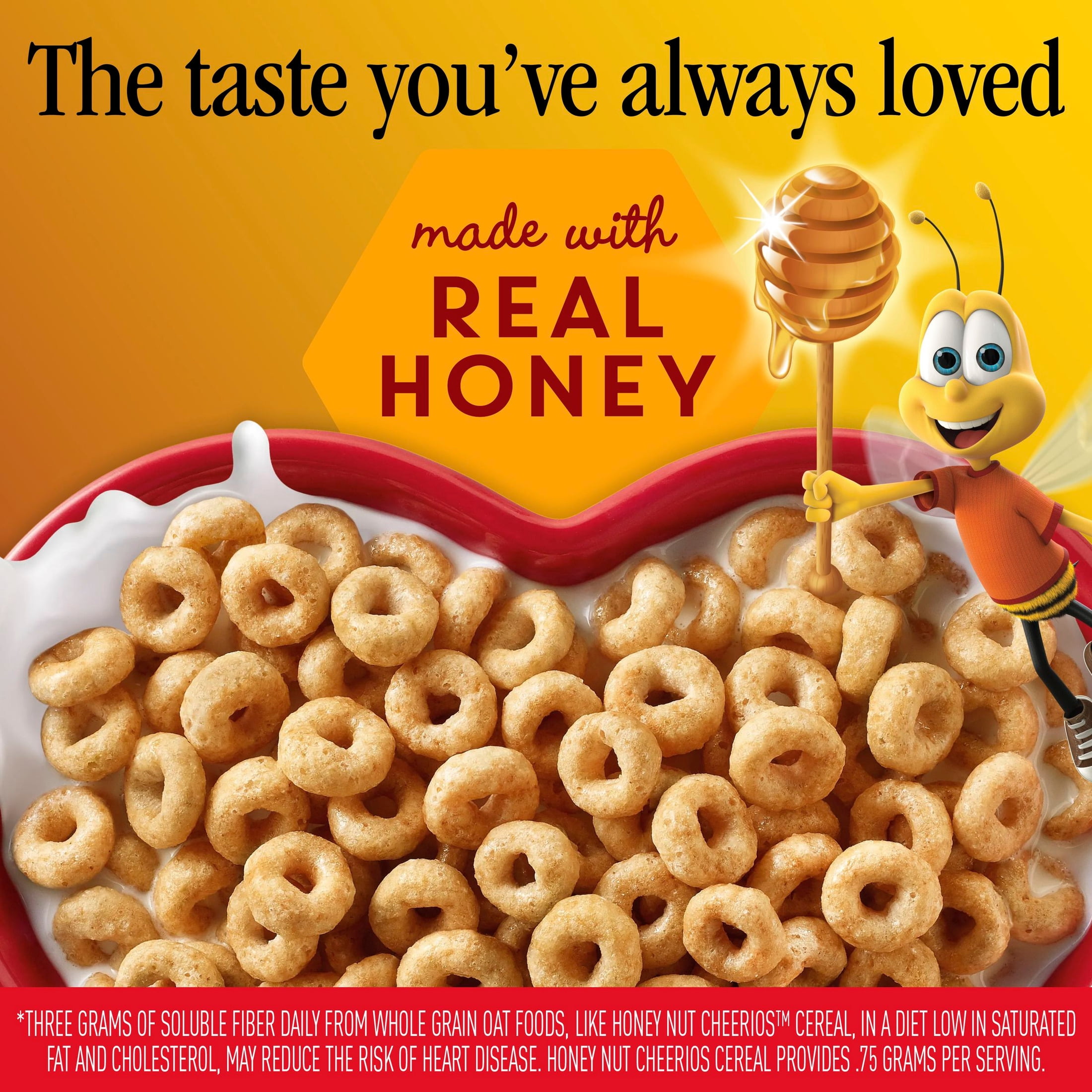 (6 pack) Honey Nut Cheerios, Heart Healthy Gluten Free Breakfast Cereal, Resealable Bag, 32 oz