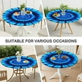 thumbnail image 7 of Blue Tie Dye Spiral Pattern Round Fitted Tablecloth with Elastic Edge,Dining Table Cover Waterproof,Outdoor Round Tablecloth for Camping,Dining,Indoor and Outdoor, 7 of 7