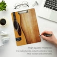 thumbnail image 5 of FMSHPON Grunge Music Guitar Clipboard Hardboard Wood Nursing Clip Board and Pull for Standard A4 Letter 13x9 inches, 5 of 8