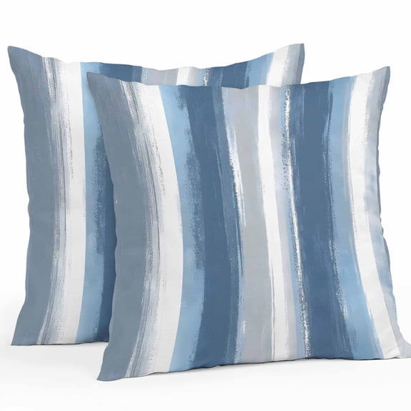 Blue Grey Outdoor Pillow Covers Pack of 2 Modern Watercolor Abstract Art Waterproof Throw Pillow Covers Decorative Cushion Cases for Patio Garden Tent Balcony Couch 16x16 inch