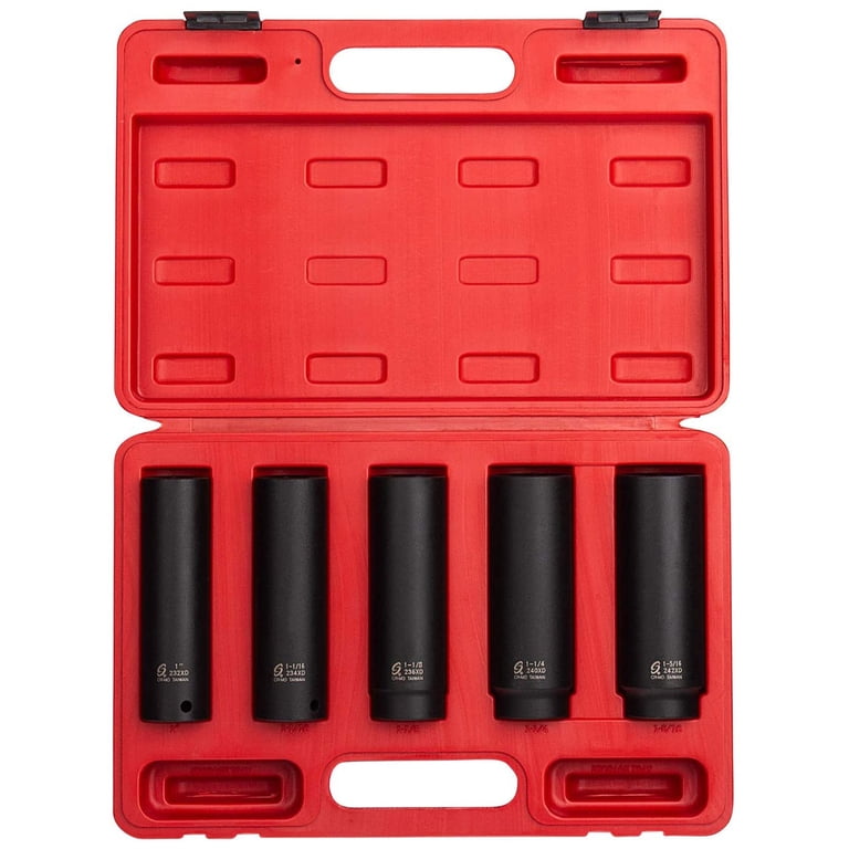 Sunex 2845 5 Piece 1/2 Inch Drive Extra Deep SAE Impact Wrench