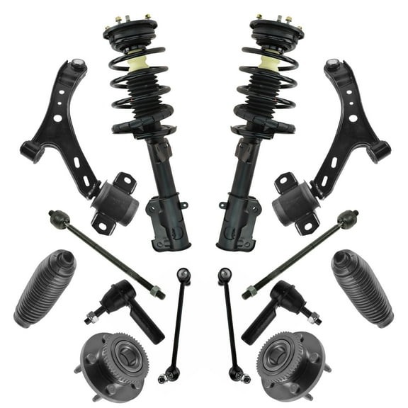 TRQ 14pc Steering Suspension Kit Control Arms Tie Rods Struts Wheel Bearings PSA32065 Fits select: 2005-2006,2007-2010 FORD MUSTANG