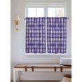 thumbnail image 2 of Purple Plaid 2 Panel Kitchen Curtains for Windows, Modern Art Checkered Farmhouse Bathroom Privacy Curtain, Home Décor Window Treatment for Bedroom/Living Room 55"x45", 2 of 6