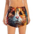 thumbnail image 2 of Daiia Oil Painting Colorful Hamster Pattern Women's 2 in 1 Running Shorts - Lightweight Athletic Workout Gym Yoga Shorts Liner with Phone Pockets-Large, 2 of 7