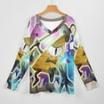 thumbnail image 3 of Gravity Falls Womens T Shirts V Neck Long Sleeve Tops Causal Loose Summer T-Shirts 4XL, 3 of 7