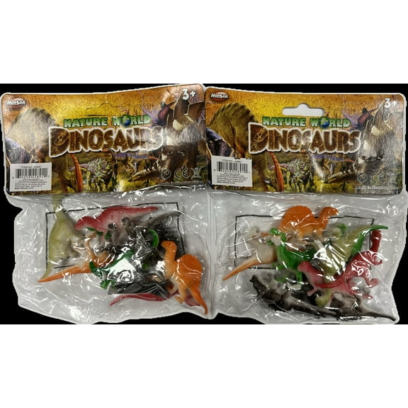 20 PCS DINOSAURS TOY PLASTIC FIGURINE FIGURE 2.5" NATURE WORLD KIDS GIFT FUN