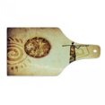 thumbnail image 1 of African Cutting Board, Exotic Patterns with Sun and Infinity Cultural Impressions, Decorative Tempered Glass Cutting and Serving Board, Wine Bottle Shape, Brown Tan, by Ambesonne, 1 of 1