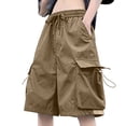 thumbnail image 2 of Men's Outdoor Cargo Shorts, Quick Dry Breathable Multi-Pocket Drawstring Shorts for Hiking Camping Daily Wear Daily Outdoor Activity Khaki XL, 2 of 5