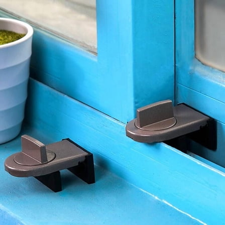 Grey Sliding Door and Window Lock for Baby Safety and Anti-Theft (2 pcs)