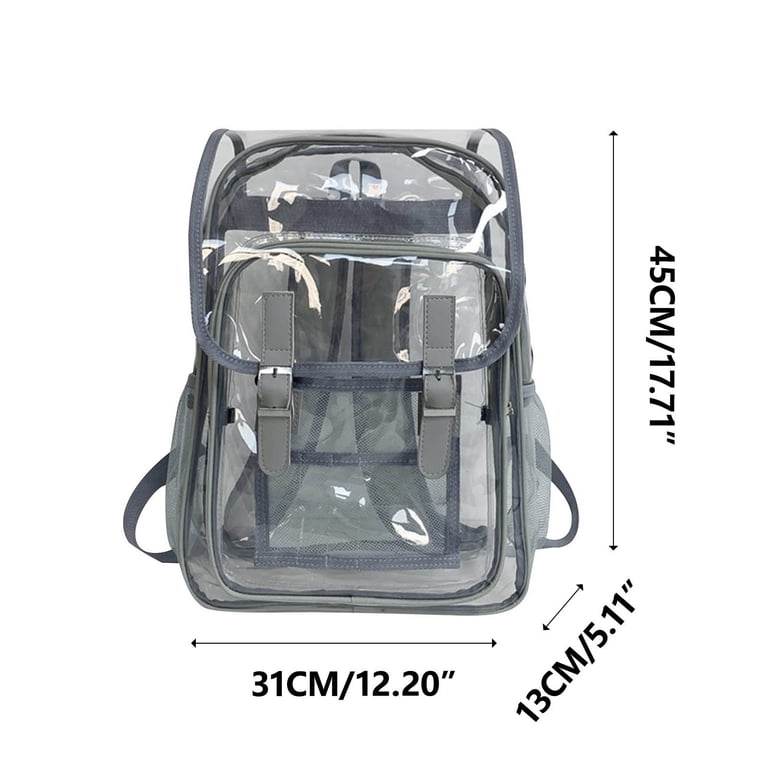 clear backpack with leather trim Jon Hart Design Rose Webbing 0.59 kg / 1.30 lbs mommore Clear Backpack Heavy Duty