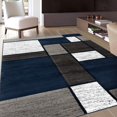 thumbnail image 1 of Rugshop Contemporary Modern Boxes Area Rug 6' 6" x 9' Navy, 1 of 2