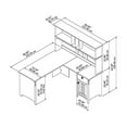 thumbnail image 6 of Pemberly Row Contemporary L Shaped Desk with Hutch in Antique White, 6 of 7
