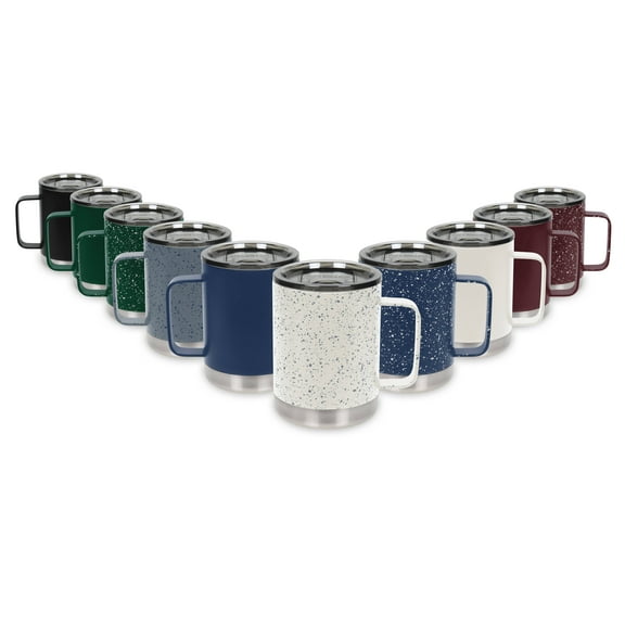 FIFTY/FIFTY Stainless Steel Vacuum Insulated Camp Mug - 12oz - White Speckled with Slide Lid