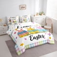 thumbnail image 2 of Erosebridal Kawaii Easter Egg Kids 7-Piece Bedding Comforter Set,Colorful Flowers Cute Floral King Bedding Sets For Girls Reversible, 2 of 7