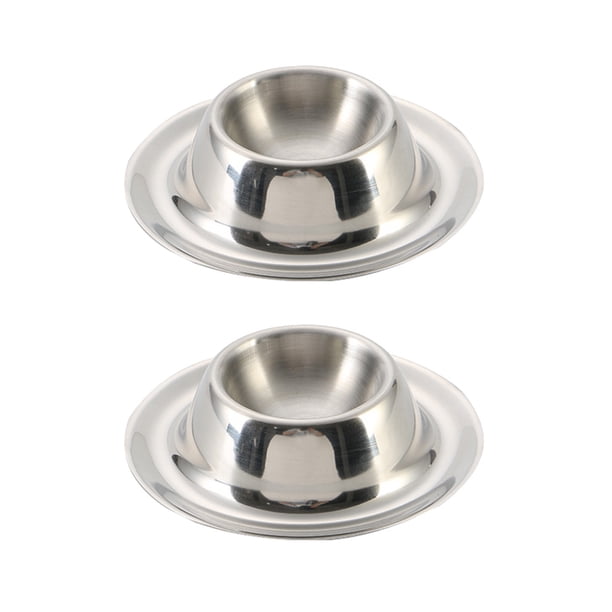 2pcs Soporte de huevo de acero inoxidable Soporte de huevo hervido suave Mesa Herramienta de cocina para desayuno Brunch (Base de huevo)