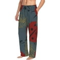 thumbnail image 2 of Uemuo Ladybug Pattern Men's Wide Leg Palazzo Lounge Pants with Pockets Light Weight Loose Comfy Casual Pajama Pants-X-Large, 2 of 9