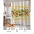thumbnail image 7 of Fall Shower Curtain Sunflower Bathroom Curtains with Hooks, Waterproof Fabric Floral Leaves Yellow Stripes Linen Thanksgiving Bath Shower Curtains Set for Bathroom Bathtubs Decor 72x84 Inch, 7 of 7